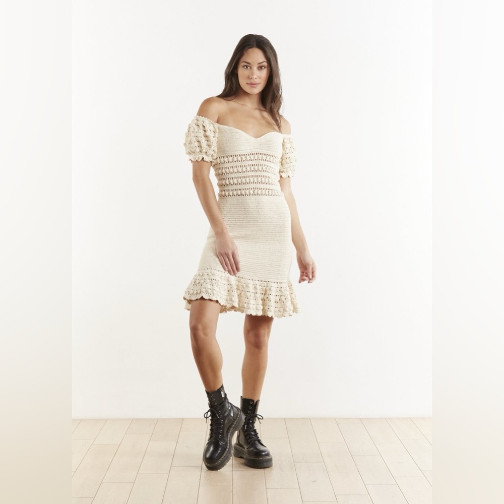 $648 NWT Stella Pardo Angelique Cotton And Linen-blend Dress
